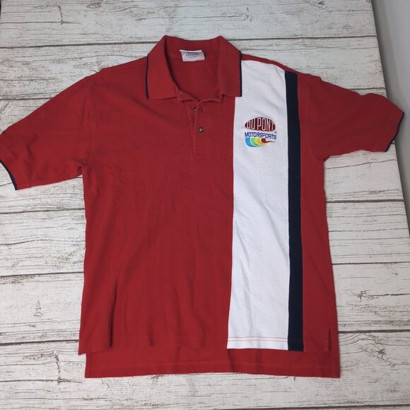 Vintage Chase Authentics Dupont Motorsports Jeff Gordon 24 Red Polo Men Medium - Picture 1 of 8